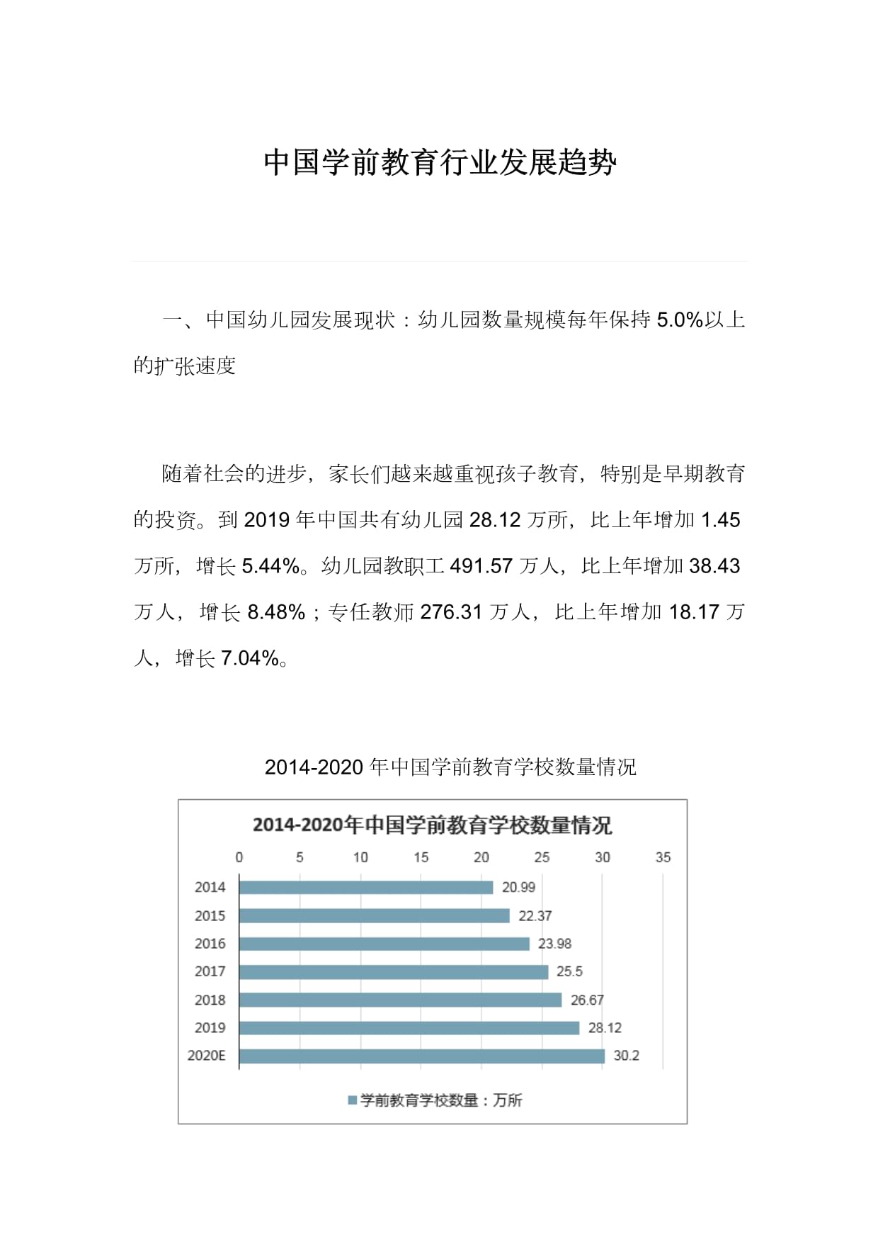 学前教育发展最新趋势